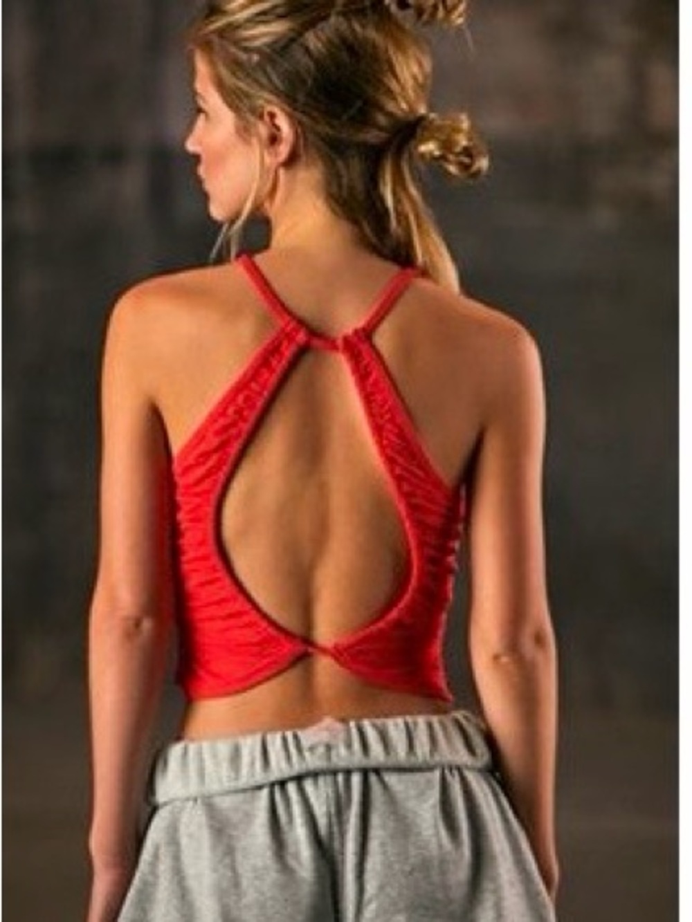 Free People Red Open-Back Racerback Tank